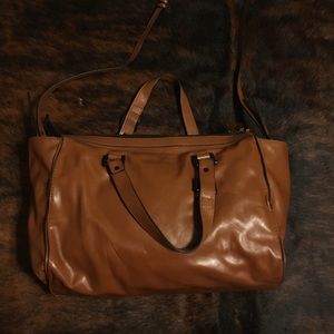 Brown faux leather bag/tote